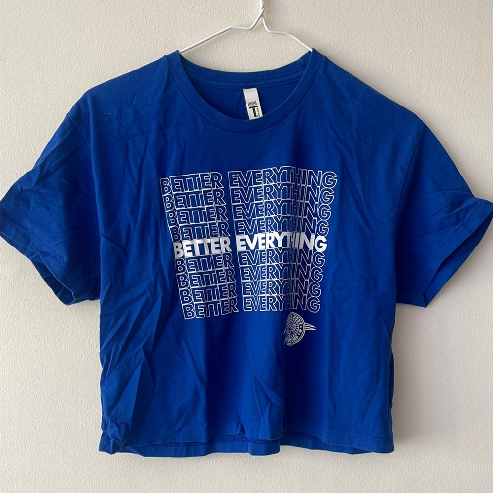 Blue Graphic Tee with 'Better Everything' Print